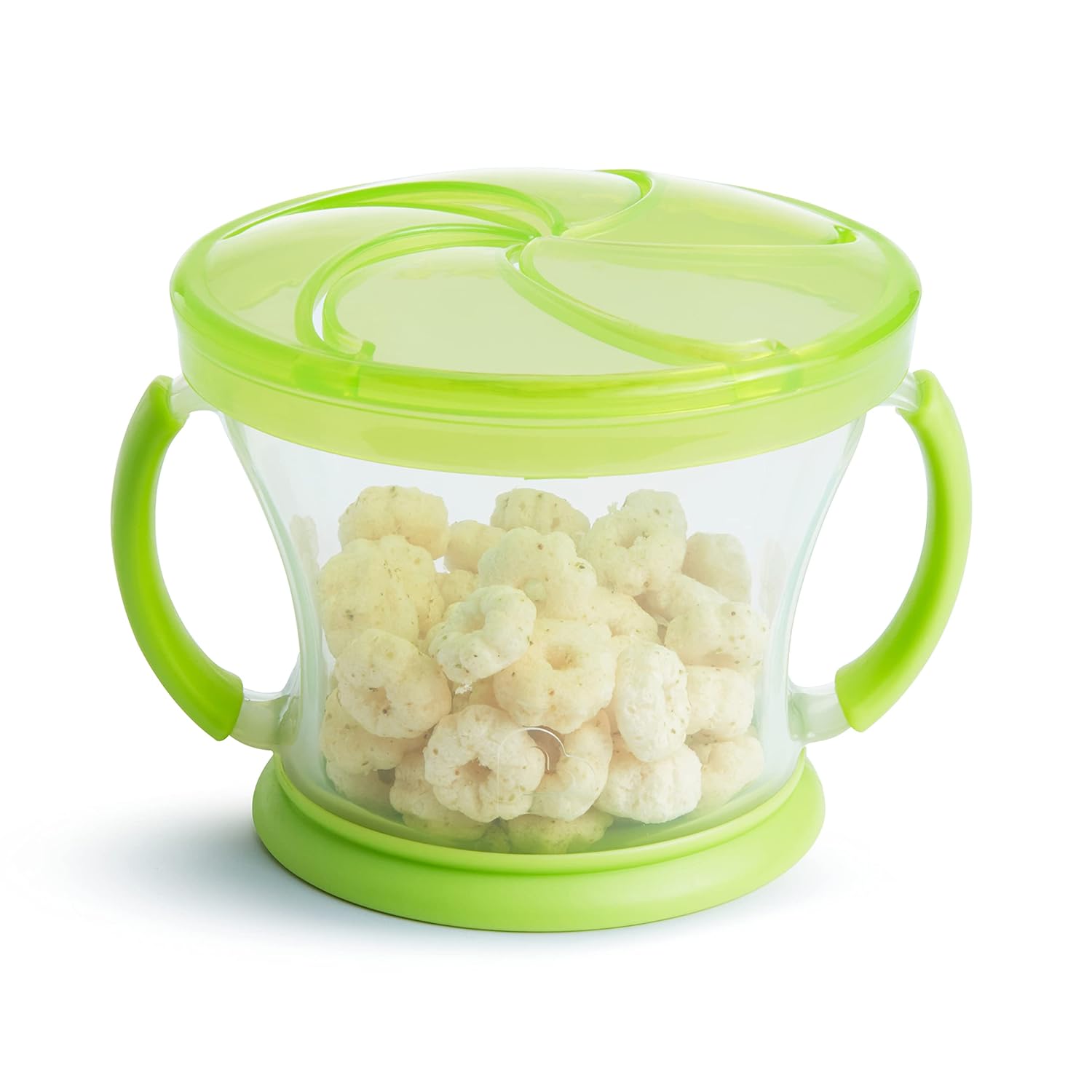 Munchkin Any Angle – Vaso de entrenamiento con popote con peso con tapa Click Lock, 7 onzas, 2 unidades (paquete de 1), azulverde &  Snack Catcher