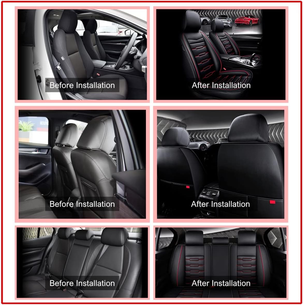 AOMSAZTO Funda de asiento de automóvil para Toyota Tacoma 2016-2024, juego completo de 5 asientos, cojín de cuero para asiento de automóvil,
