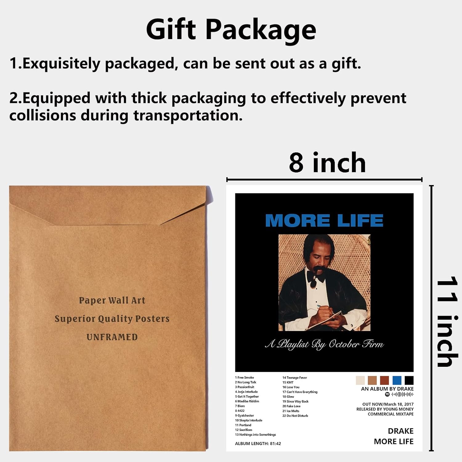 Drake – Póster (16 piezas de 8 x 11 pulgadas), pósteres musicales para estética de habitación, arte de pared para decoración de habitación para