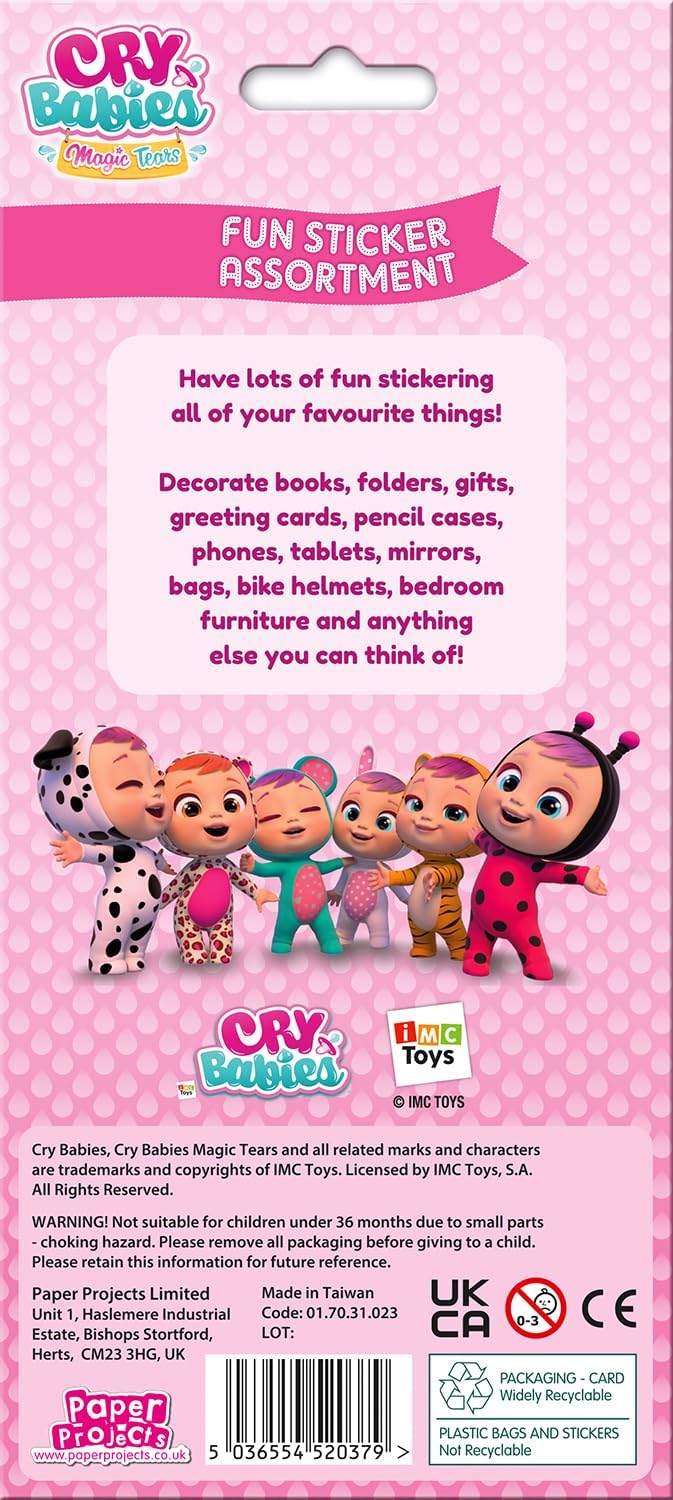 01.70.31.023 Paquete surtido de bebés llorones  Incluye 3 tipos de pegatinas  Perfecto para decoración y álbum de recortes