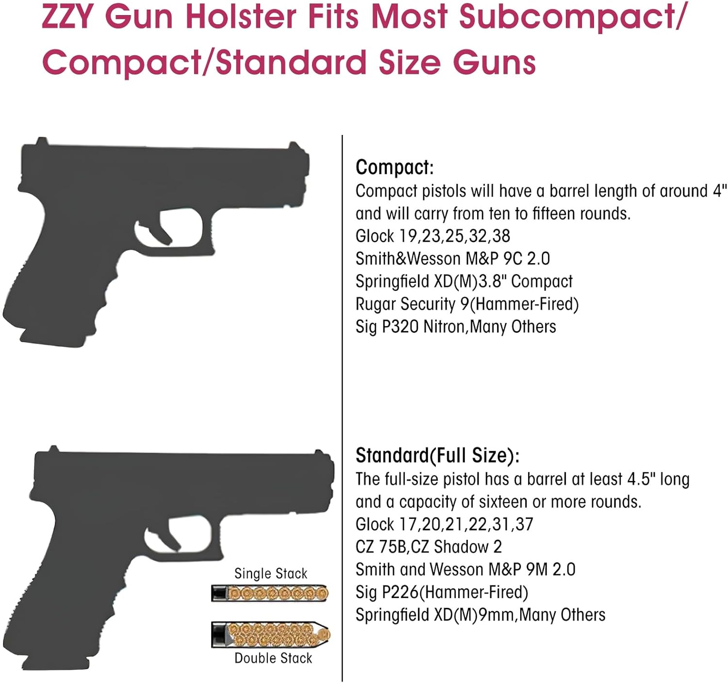 Funda de pistola para mujereshombres, fundas universales IWB para transporte oculto, pistolera diestrazurda, se adapta a S&W M&P Shield 940 0.354 in