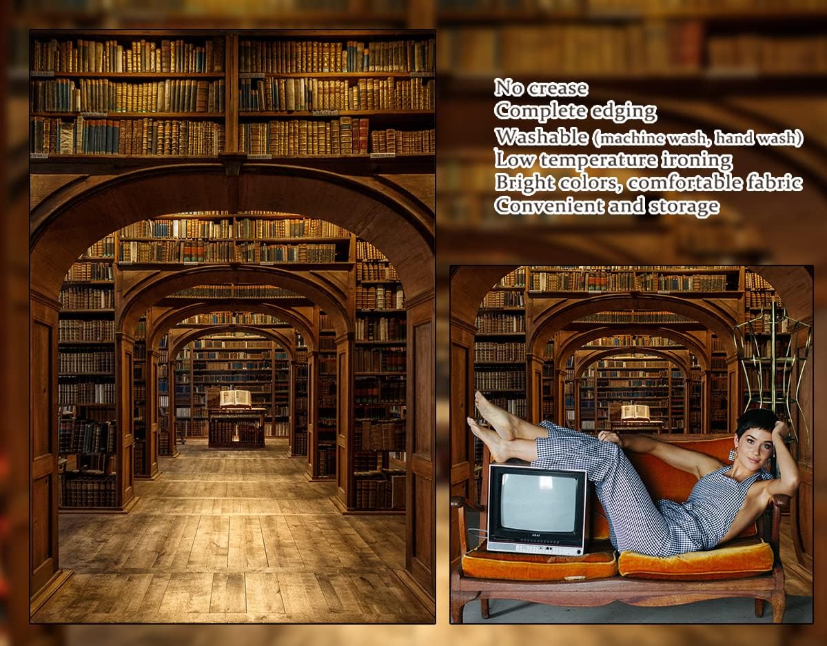 Fondo escolar de mago de 5 x 7 pies para fotografía de biblioteca mágica para retratos, estudio fotográfico, fondo