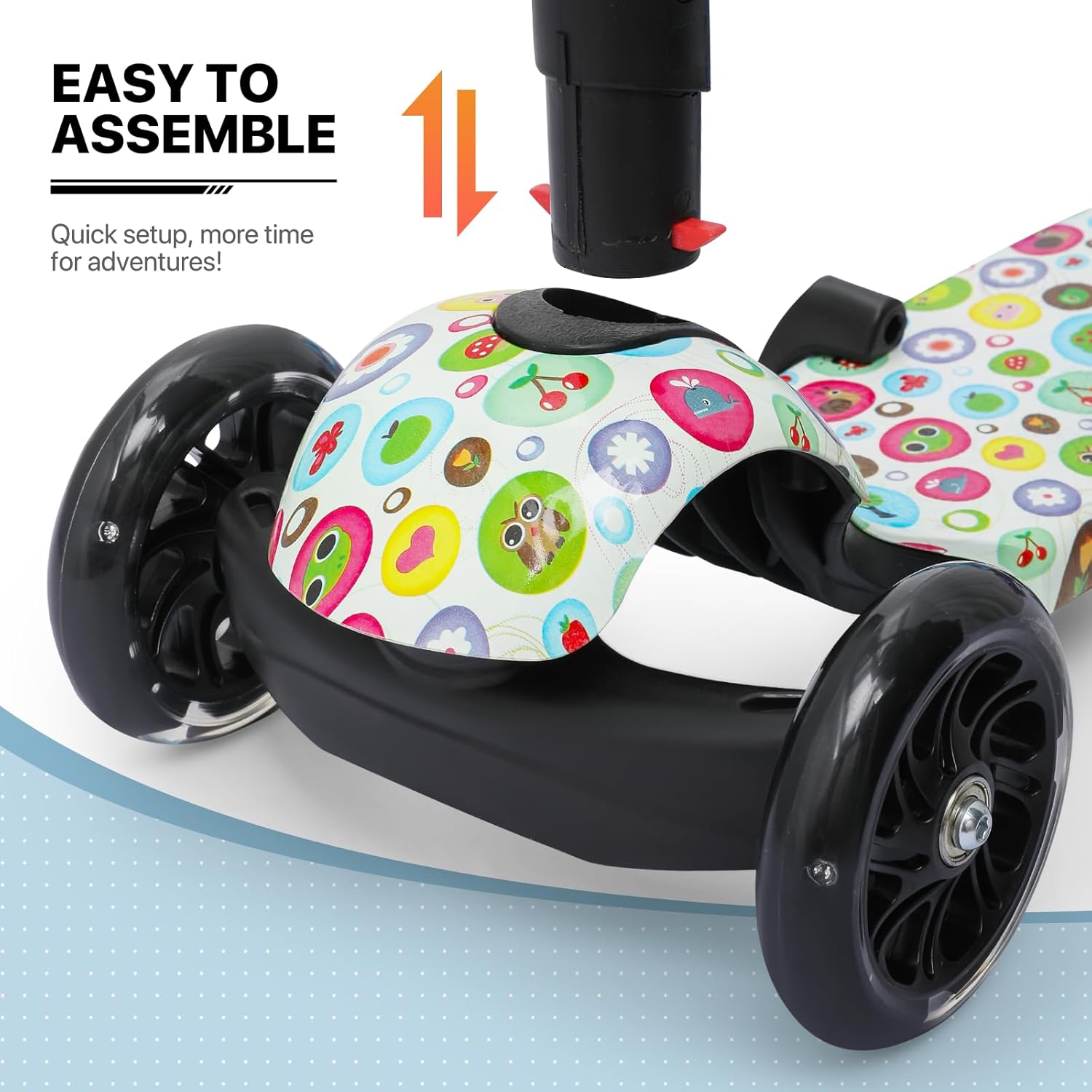 MADOG Toddler 3-Wheel Mini Scooters for Kids 3-5, 2-in-1 Height Adjustable Boys and Girls Scooter with Light Up Wheels