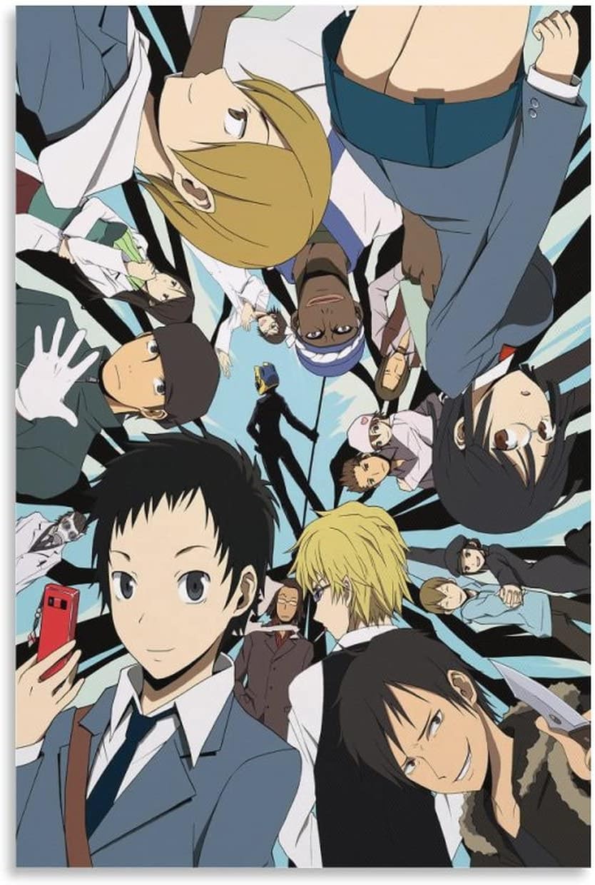 Póster de anime Durarara – Póster decorativo de pared en lienzo e impresión artística moderna para decoración de dormitorio familiar, 12 x 18