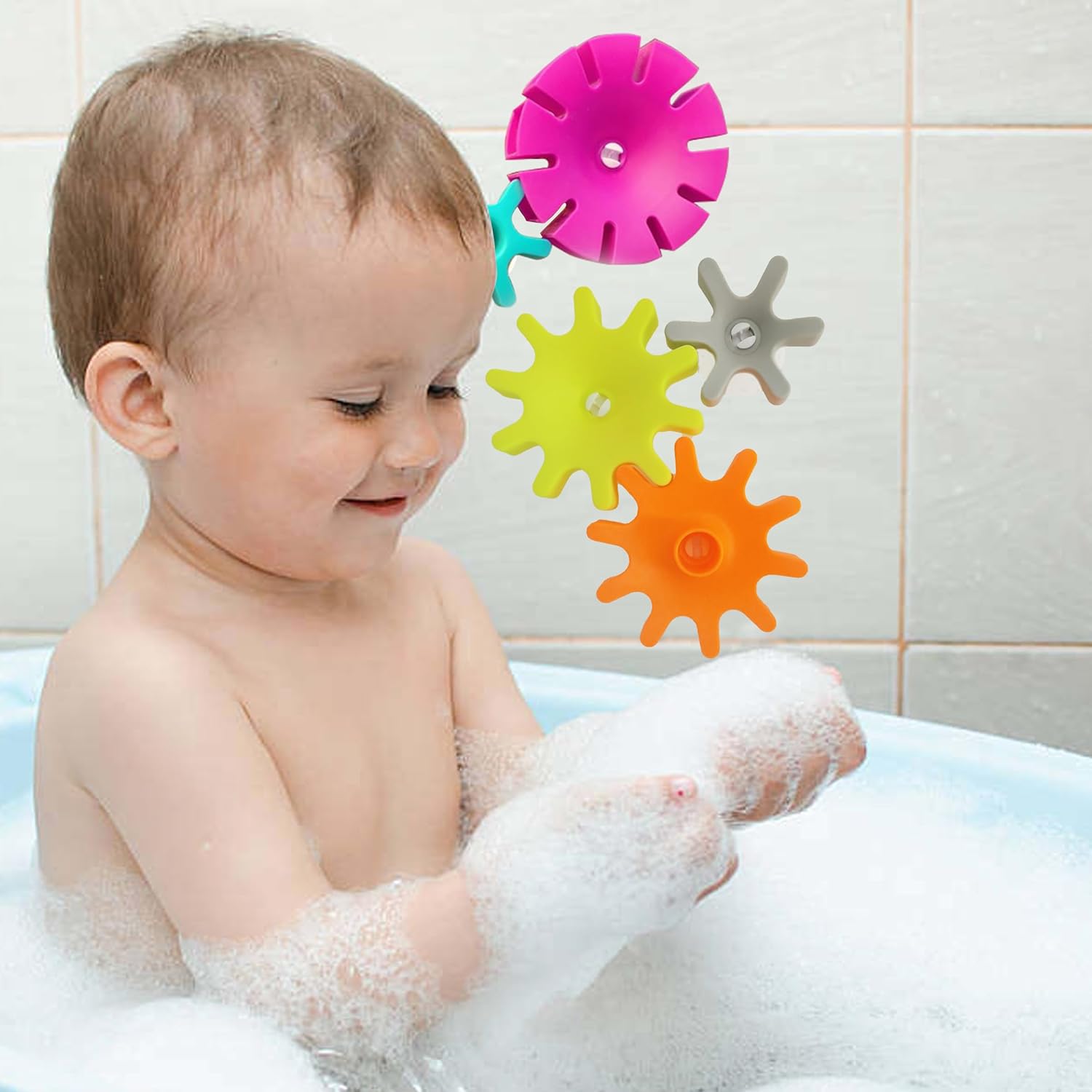 Juguetes de baño de succión para niños pequeños  Juguetes de baño giratorios para niños de 4 a 8 años  Juguetes de baño para recién nacidos Bañera,