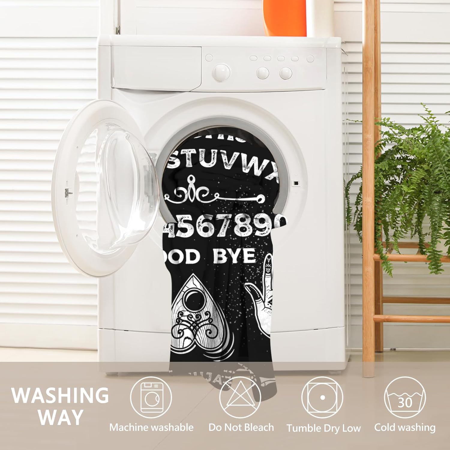 Manta gótica Ouija divertida de terror con diseño de calavera, sol, luna, bruja, negra, para adultos y niños, ropa de cama gótica de Halloween,
