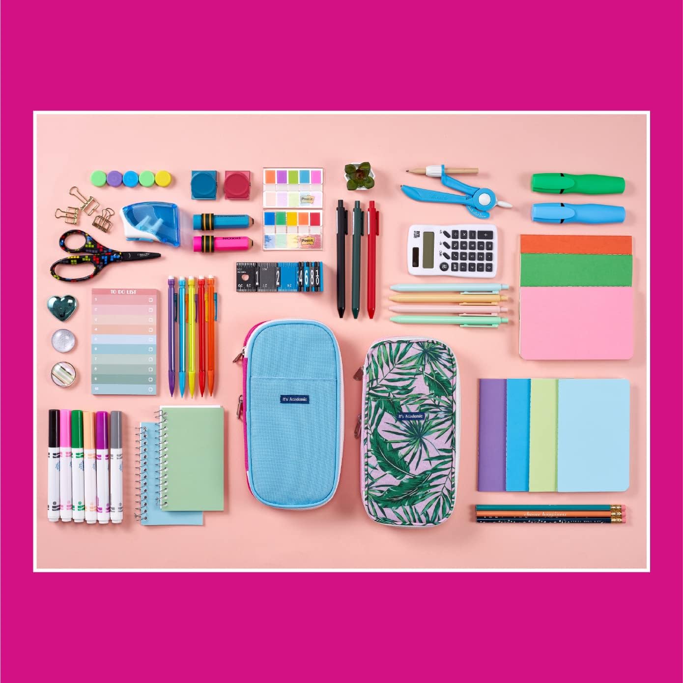 It’s Academic Estuche expansible para lápices, bolsa portátil para suministros escolares y de oficina, bolsa organizadora de viaje, compacta, alta