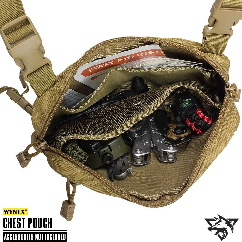WYNEX Recon Kit bolsa, mochila táctica para el pecho, bolsa frontal de Molle, bolsa frontal multiusos, bolsa de transporte EDC oculta