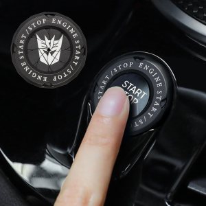 Cubierta de botón de arranque giratorio para el motor de coche, cubierta de botón de parada antiarañazos, aleación de zinc universal, color negro, Cubierta de botón de arranque giratorio para el motor de coche, cubierta de botón de parada antiarañazos, aleación de zinc universal, color negro,