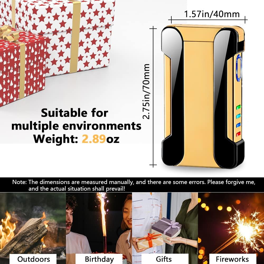 YOZWOO Encendedor de plasma de doble arco recargable, encendedor eléctrico USB, encendedor de proyección fría, resistente al viento, encendedor de