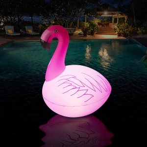Rukars Luces solares de flamenco que flotan, 1 unidad de luces flotantes para piscina, luz brillante, encendido y apagado automático, luces LED Rukars Luces solares de flamenco que flotan, 1 unidad de luces flotantes para piscina, luz brillante, encendido y apagado automático, luces LED