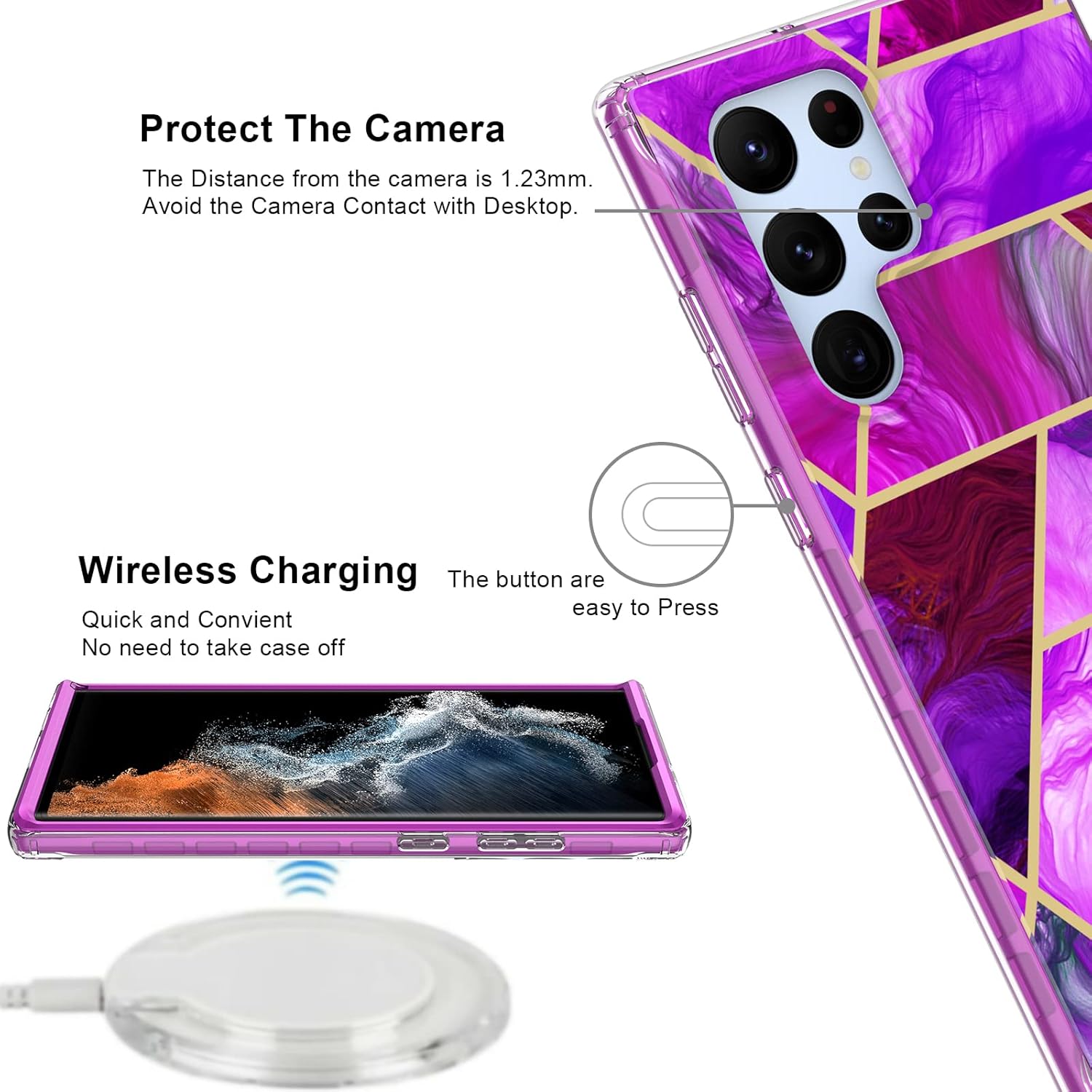 Jeylly Funda para Galaxy S22 Ultra 5G, Samsung S22 Ultra Funda para teléfono con 2 protectores de pantalla, cuerpo completo, resistente, de doble