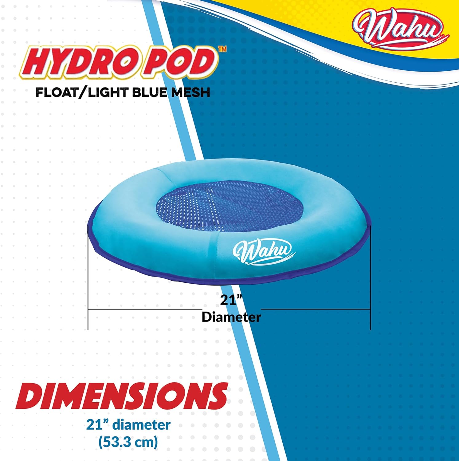 Wahu Hydro Pod – Flotador versátil de piscina con bolsa de transporte, flotador de piscina portátil redondo de 21 pulgadas para adultos y niños a