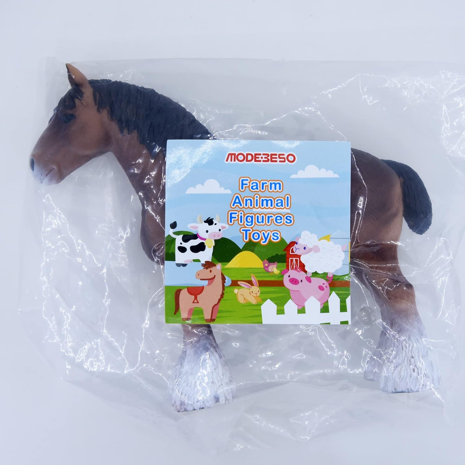 MODEBESO Juego de figuras de animales realistas, figuras de caballos, figuras de caballo pintadas a mano, juguete educativo, decoración de tartas,