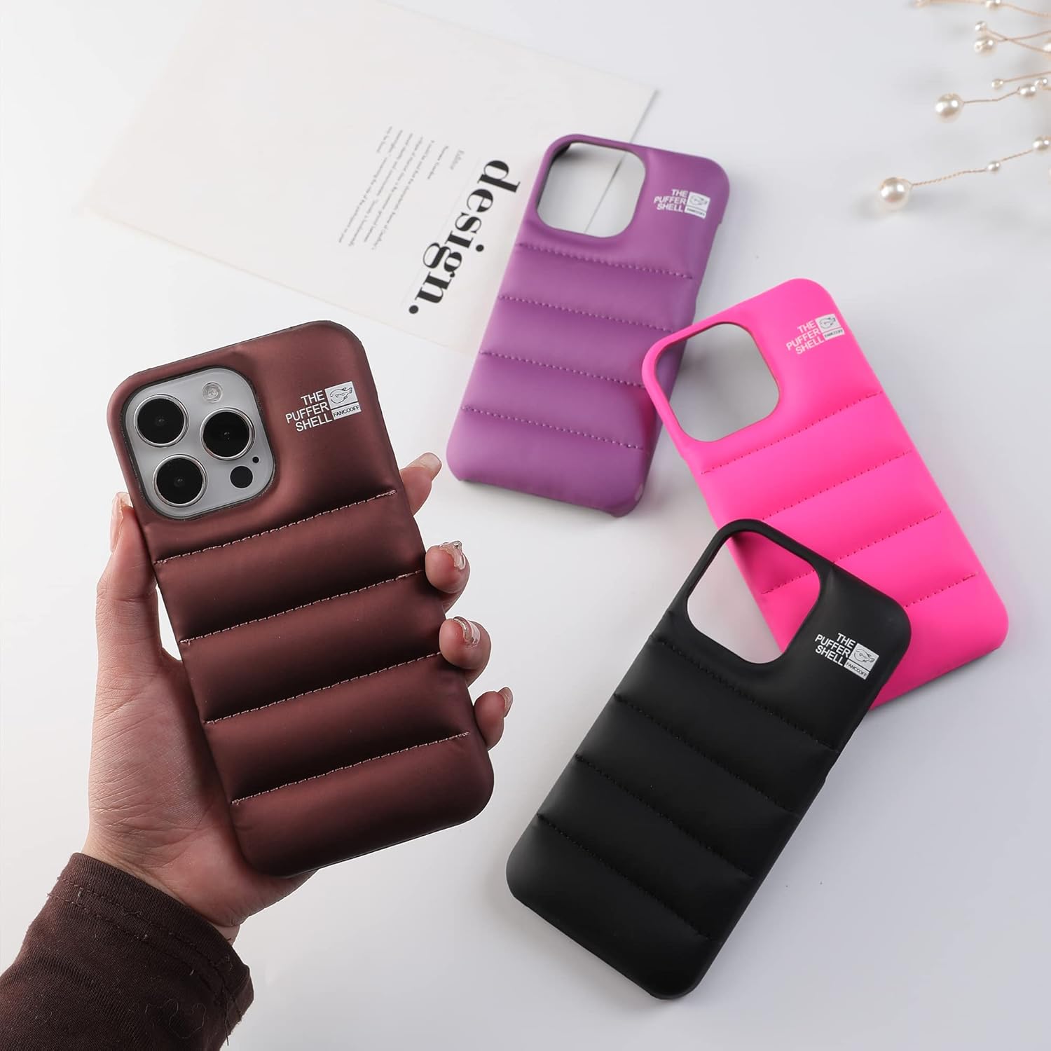 Funda acolchada para teléfono, compatible con iPhone 11, diseño bonito antiarañazos, material suave al tacto, funda protectora 3D a prueba de