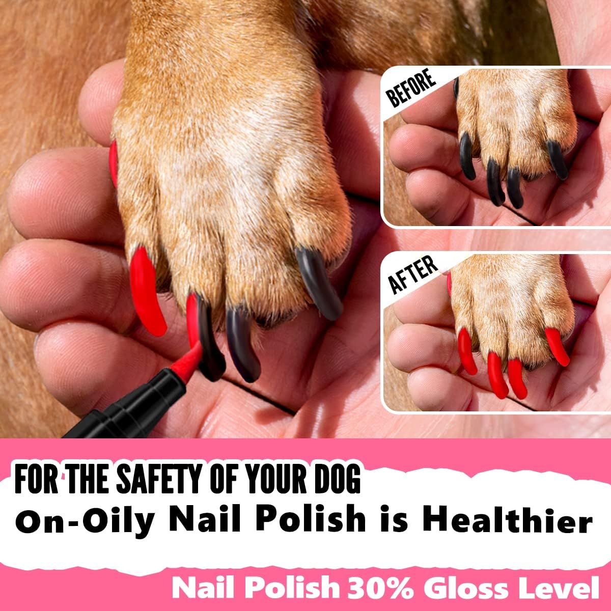 Bolígrafo de esmalte de uñas para perros, secado rápido, juego de 12 colores mate, juego de esmaltes de uñas para mascotas