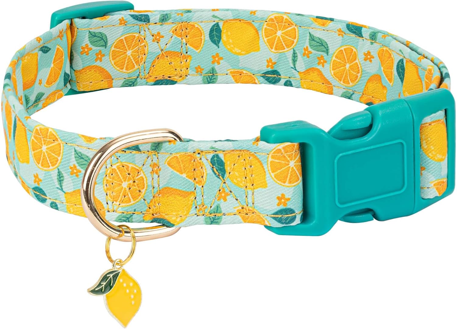 Gelwoo Lindo collar de perro ajustable y ligero para hembras, hembras, hembras, collar de verano suave y elegante con diseño especial de limón,