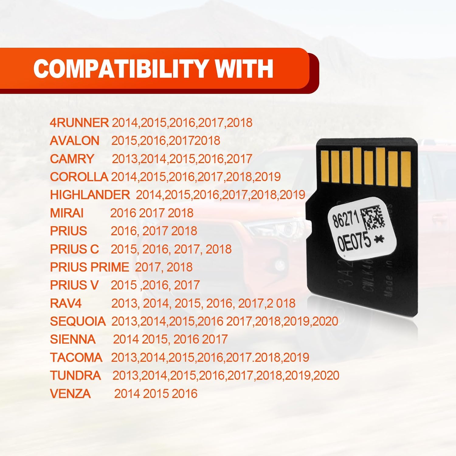 Tarjeta SD de navegación para automóvil actualizada 2023, 86271-0E075, tarjeta micro SD de mapas de Estados Unidos y Canadá para actualizar el