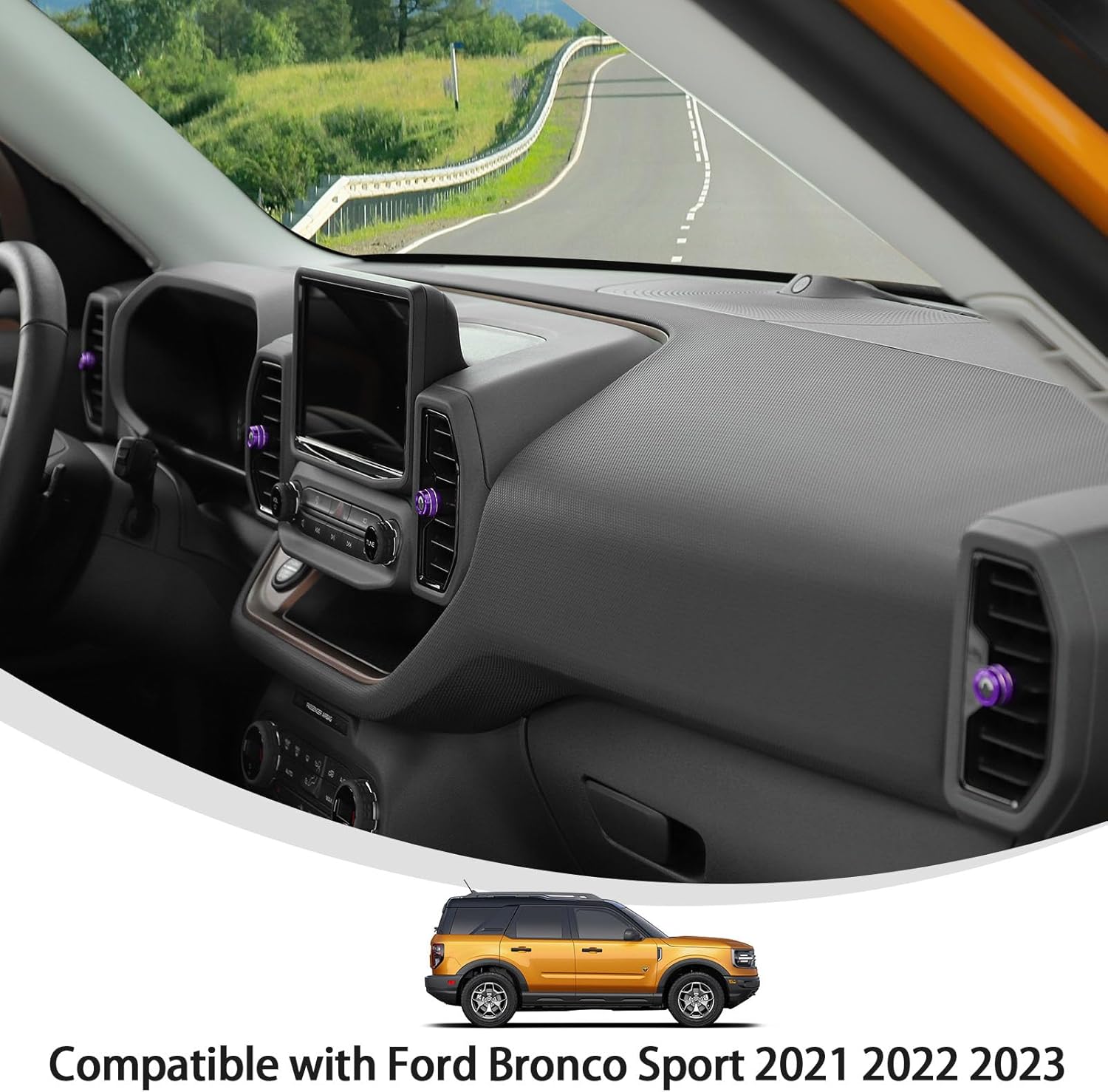 Linskip Fundas de aluminio para perilla de ventilación compatibles con Ford Bronco Sport 2021 2022 2023 2024, kit de molduras de perilla de