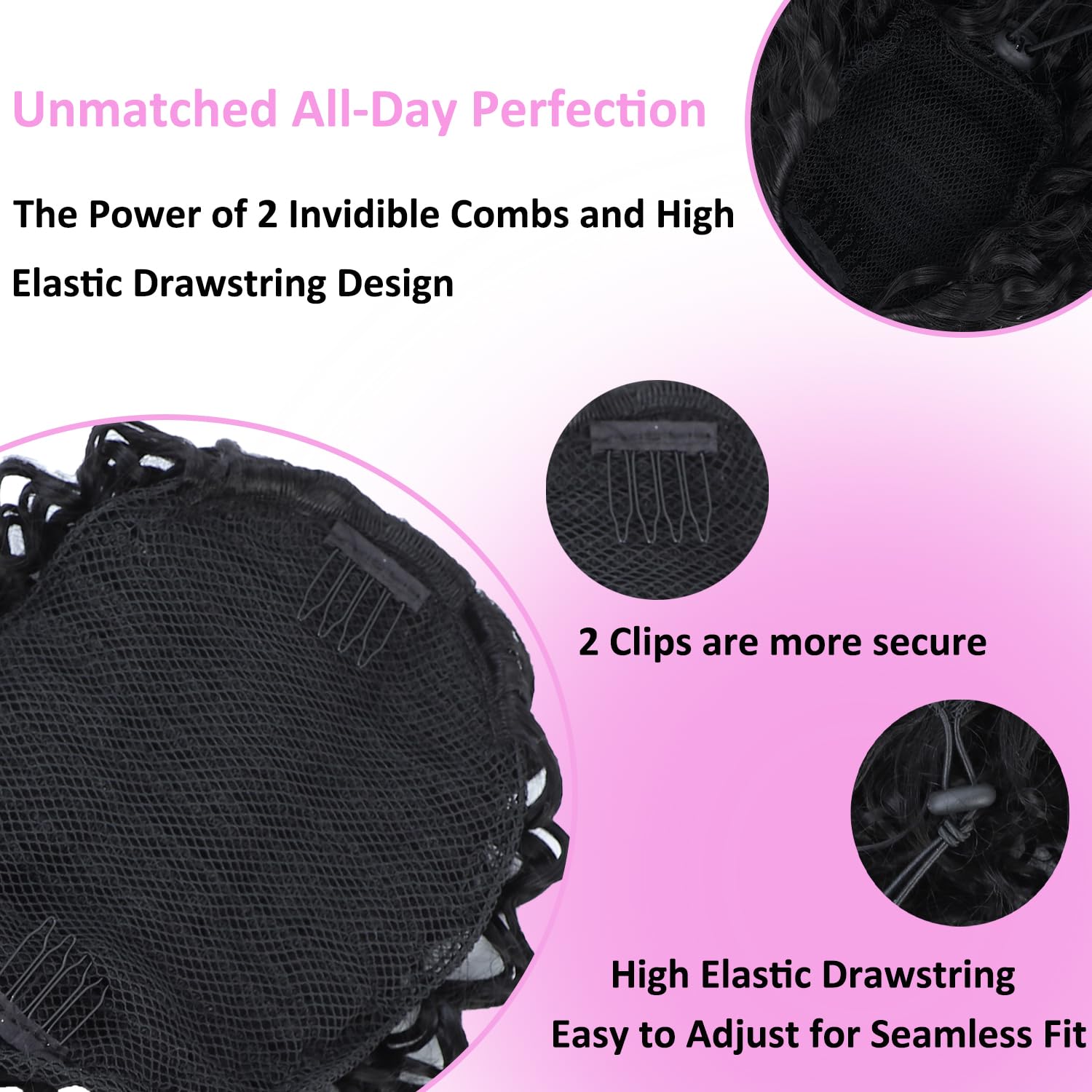 Cola de caballo con cordón para mujeres negras, extensión de cola de caballo rizada para mujeres negras, cola de caballo afro afro de cabello
