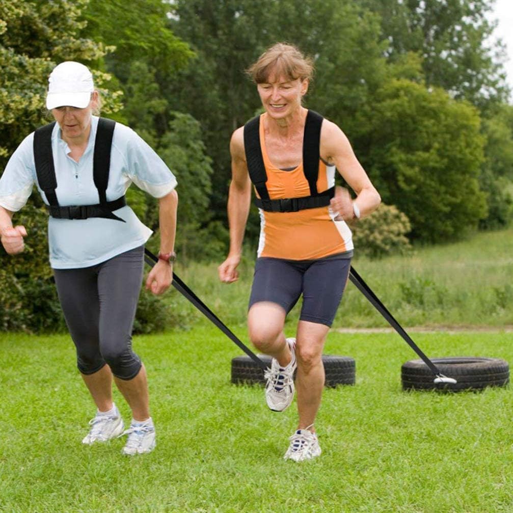 INOOMP Arnés de entrenamiento de trineo de potencia, arnés de tracción de neumáticos, kit de cuerda de resistencia para mejorar la resistencia de la