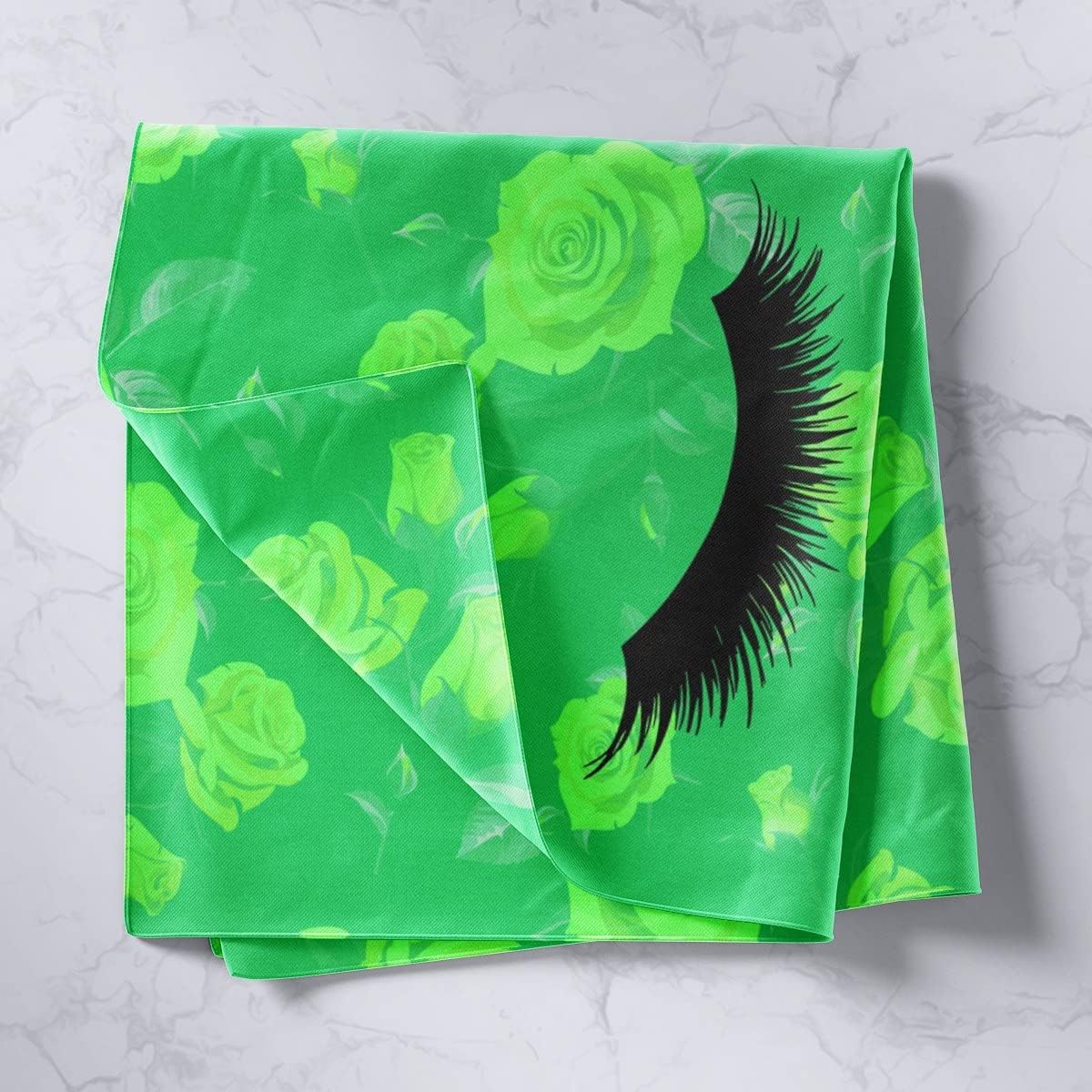 Long Eyelash Kids Tapestry,Girlish Makeup Fashion Glamorous Wall Tapestries,Girls Boys Adults Bedroom Decor,Rose Flowers Romantic Wall Hanging,Green