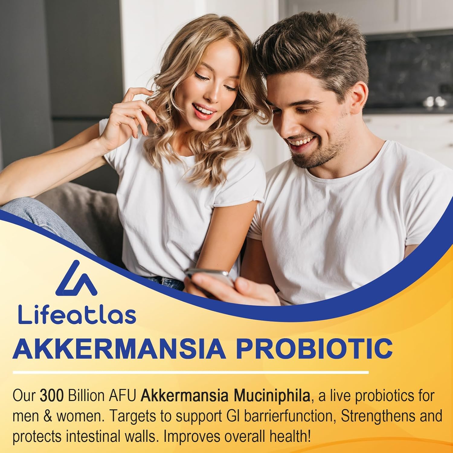 300 mil millones de AFU Akkermansia Muciniphila – Probióticos Akkermansia vivos para mujeres y hombres, para GLP-1, digestivo, intestino, inmune y