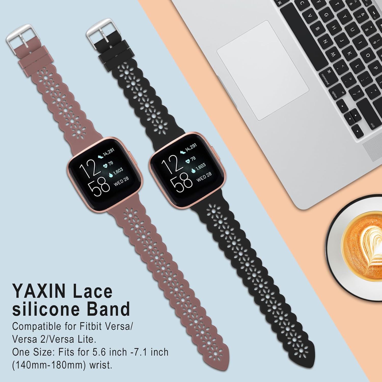 YAXIN Paquete de 3 correas deportivas delgadas compatibles con Fitbit Versa, Fitbit Versa 2, Fitbit Versa Lite, correas de repuesto de encaje de