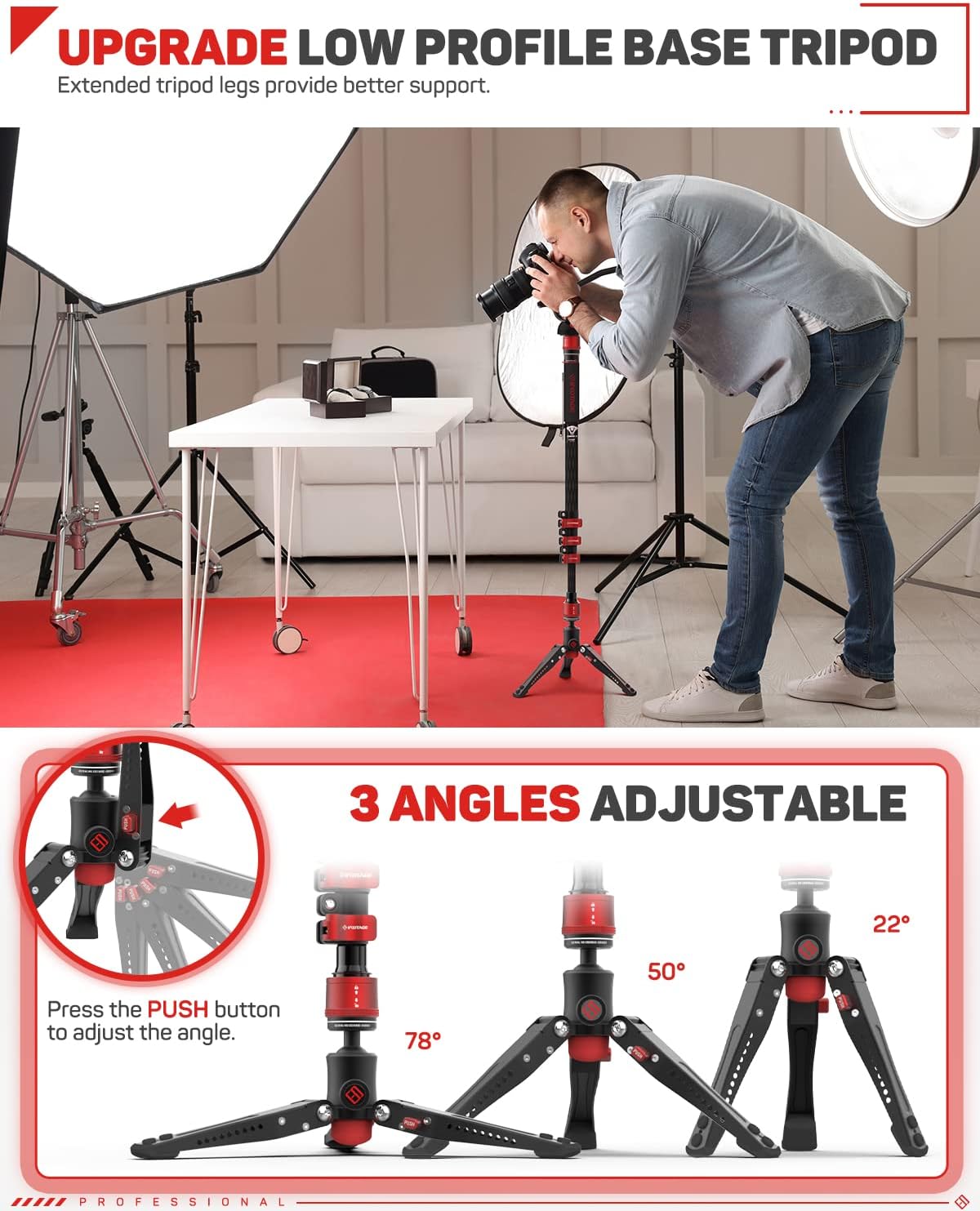 IFOOTAGE Monopod profesional de 71 pulgadas y placa de liberación rápida, monopie de fibra de carbono para cámaras DSLR, cámara de viaje portátil