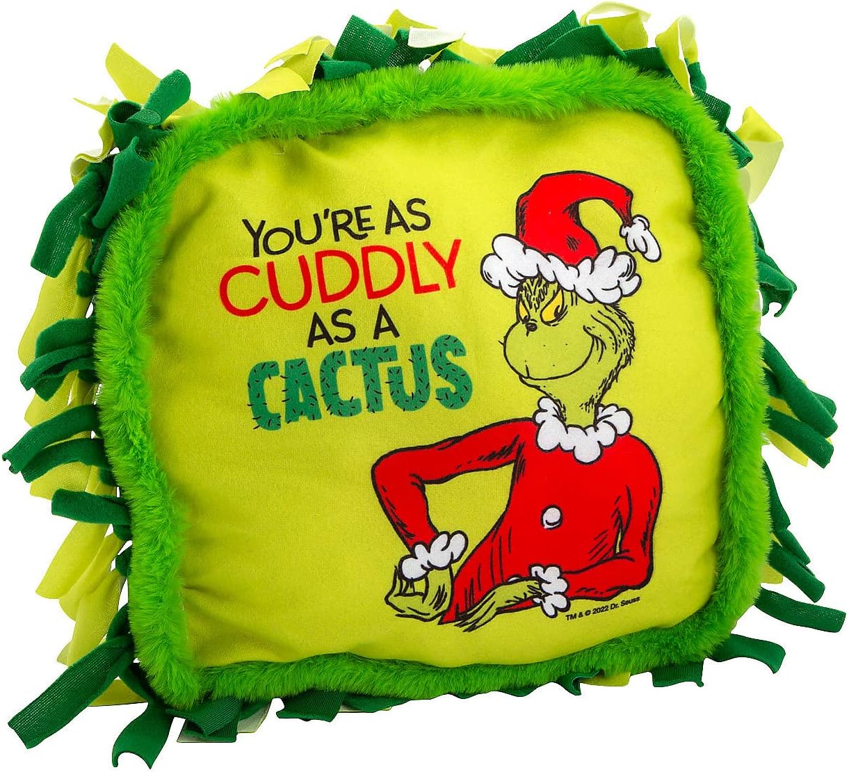 Dr. Seuss The Grinch – Almohada atada con diseño de cactus con ribete de piel, kit de manualidades para 6