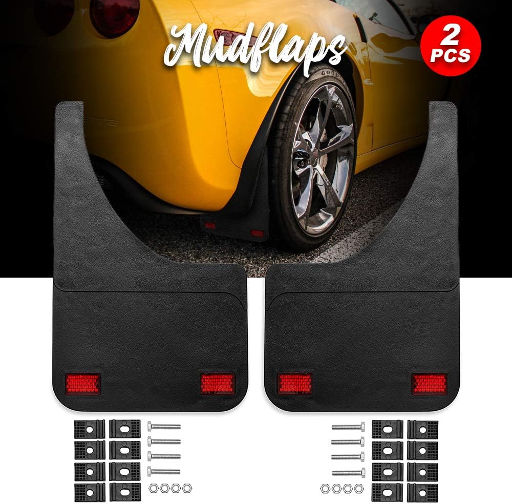 Swiss Drive – Aletas universales para barro, protectores de goma para automóviles, 2 aletas con tornillos de fijación, fáciles de instalar,