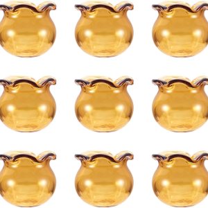 FASHEWELRY 10 cuentas de flores de vidrio hechas a mano, cuentas florales de cristal, cuentas espaciadoras de flores de trompeta transparentes, FASHEWELRY 10 cuentas de flores de vidrio hechas a mano, cuentas florales de cristal, cuentas espaciadoras de flores de trompeta transparentes,