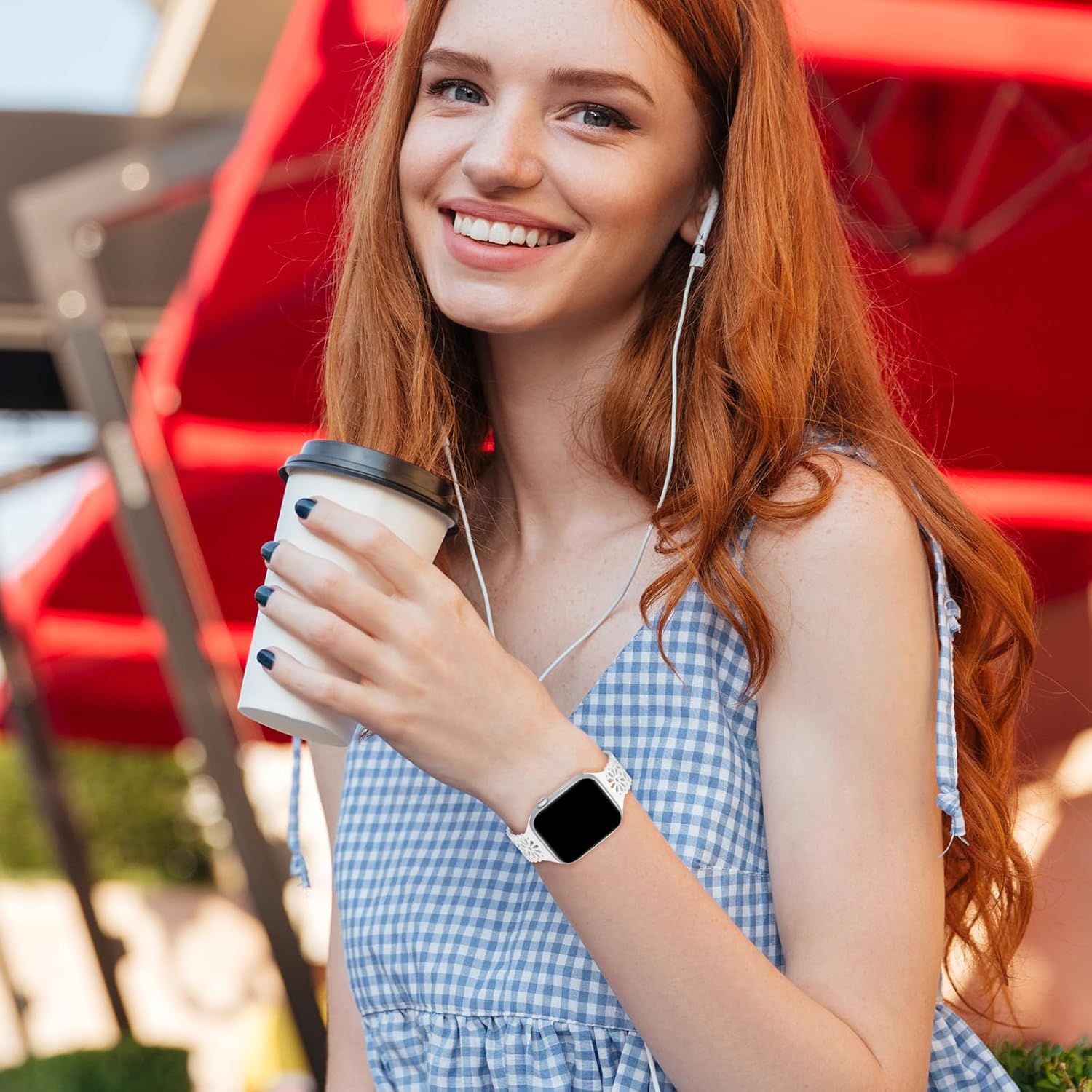 Paquete de 6 correas de silicona huecas de encaje compatibles con Apple Watch de 1.496 in 1.575 in 1.614 in 1.654 in 1.732 in 1.772 in 1.929 in,