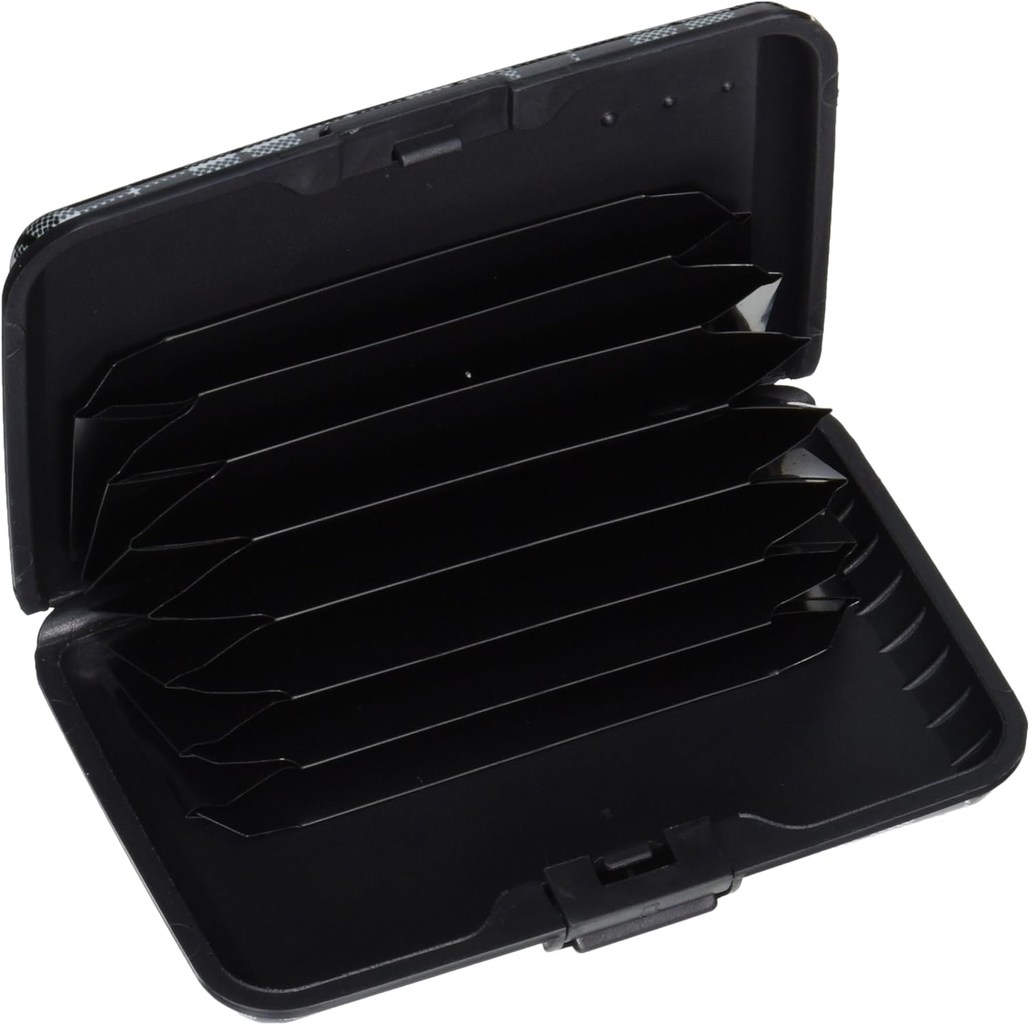 Tarjetero de aluminio con bloqueo RFID para hombres y mujeres – Funda de metal delgada para tarjetas de visita (patrón a cuadros)