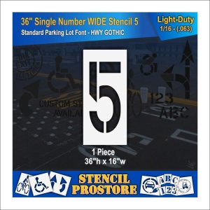 Plantillas de pavimento  Plantilla de número único de 36 pulgadas (ancha)  5-36 pulgadas x 16 pulgadas x 116 pulgadas (63 mil)  Ligero Plantillas de pavimento  Plantilla de número único de 36 pulgadas (ancha)  5-36 pulgadas x 16 pulgadas x 116 pulgadas (63 mil)  Ligero
