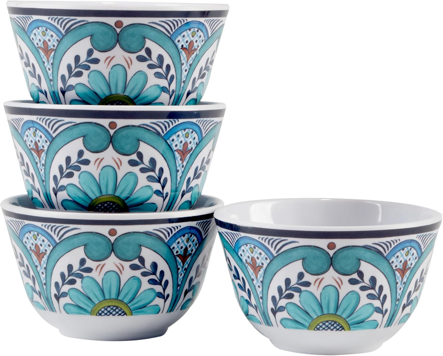 Certified International Talavera – Juego de 4 cuencos de inmersión de 4 pulgadas de diámetro, para uso diario, accesorios de cocina, celebración de