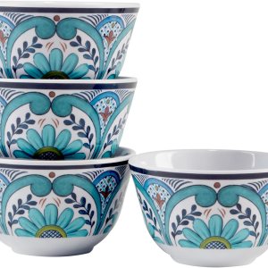 Certified International Talavera – Juego de 4 cuencos de inmersión de 4 pulgadas de diámetro, para uso diario, accesorios de cocina, celebración de Certified International Talavera – Juego de 4 cuencos de inmersión de 4 pulgadas de diámetro, para uso diario, accesorios de cocina, celebración de