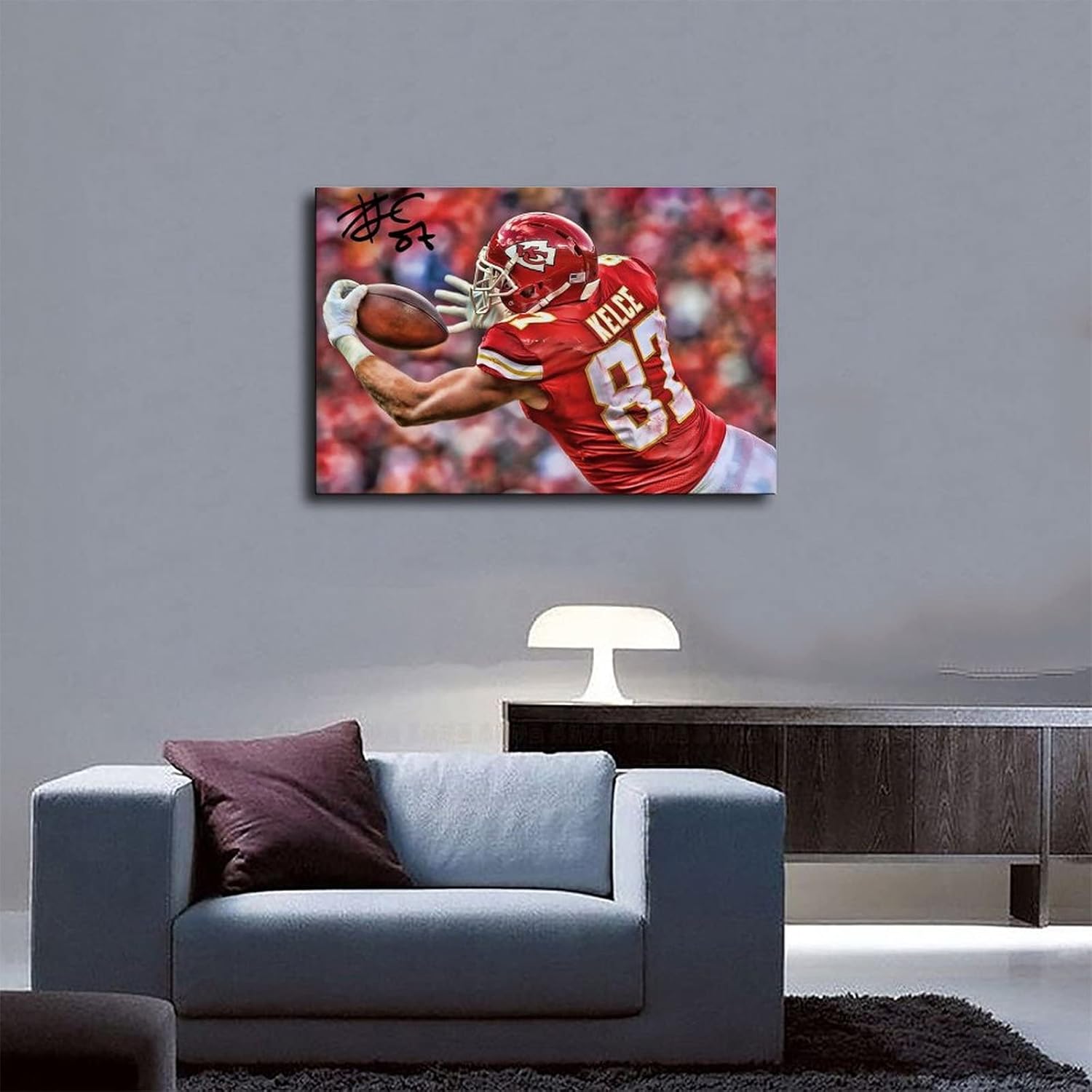 BAWEE Póster de lona Travis Kelce para decoración de dormitorio, paisaje deportivo, oficina, habitación, regalo, sin marco 12 x 18 pulgadas (11.8 x