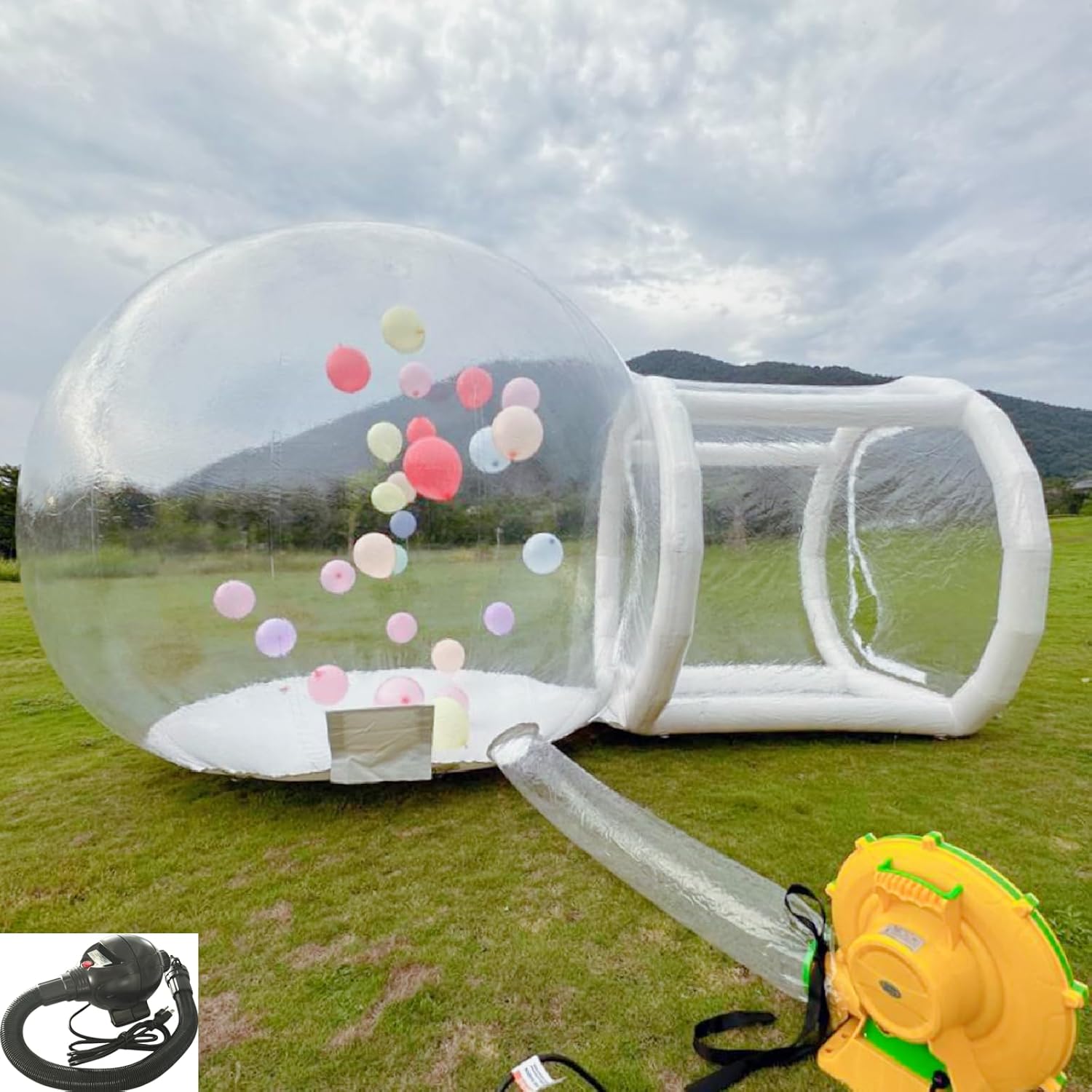 Casa inflable de burbujas transparente para exteriores, fiesta de niños, casa de burbujas, cúpula de cristal con soplador y bomba de aire para