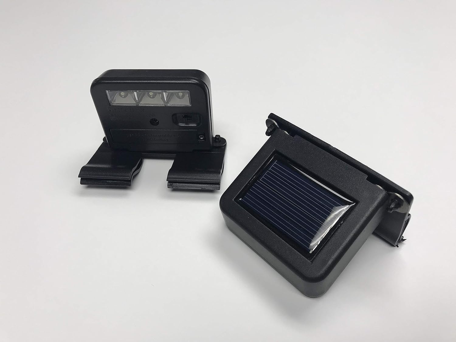 Foco de señal de seguridad con clip para patio con energía solar (juego de 2)