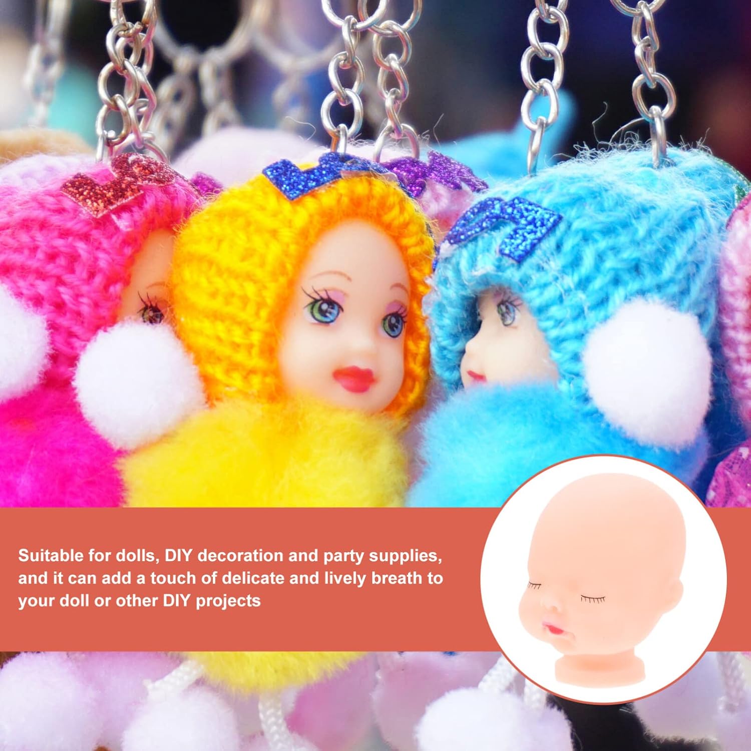 Sewroro 10 piezas de cabezas de muñeca esculpir cabeza calva maniquí mini pieza de simulación para manualidades, muñecas de bricolaje, decoración de