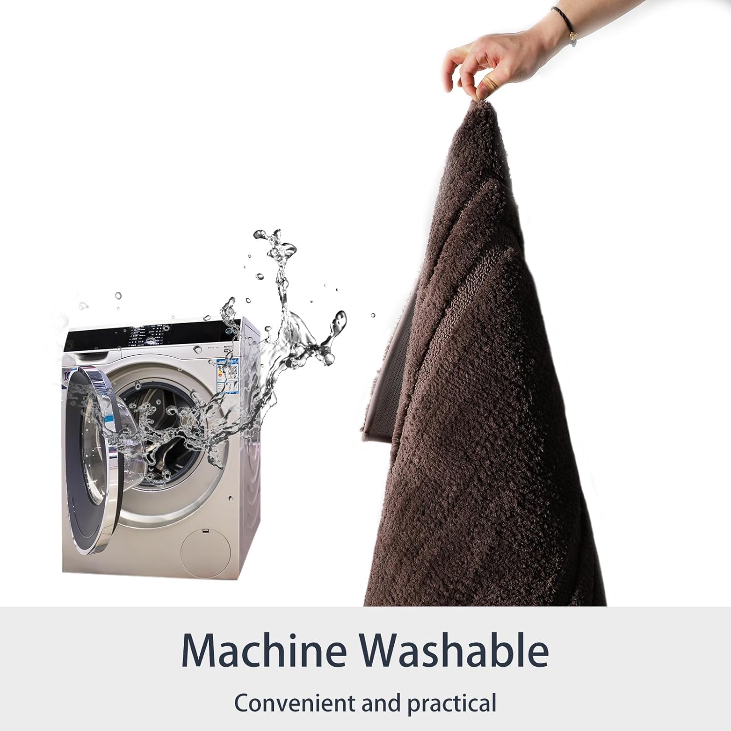 HOmatME Tapete de baño de microfibra súper suave y absorbente de agua, antideslizante, esponjoso, tapete para bañera, ducha, baño, lavable a