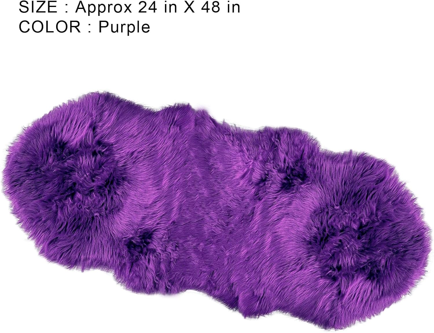 Alfombra suave y esponjosa con forma de oveja sintética, alfombra de área de piel morada, funda de sofá, cojín de asiento, alfombra peluda junto a