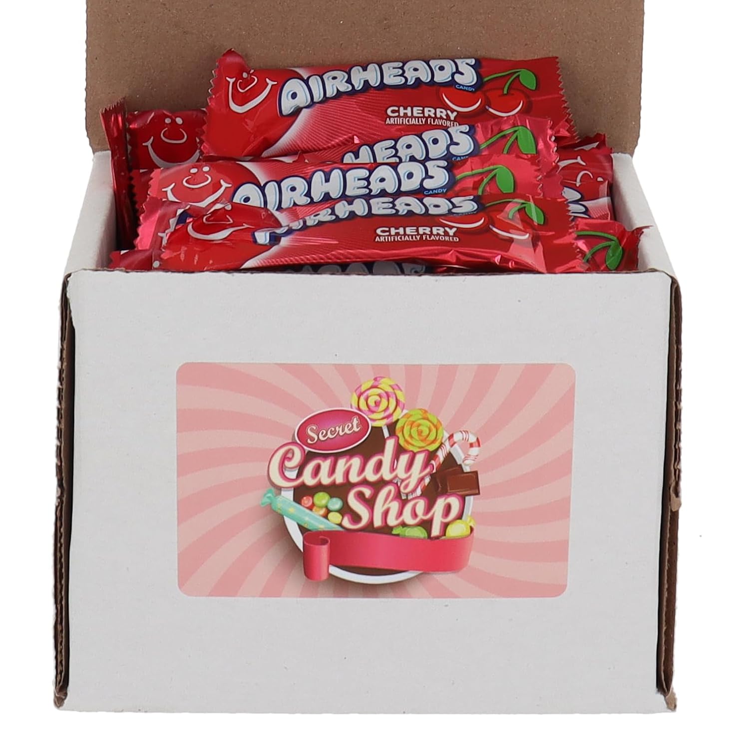 AirHeads Taffy Mini caramelo a granel en caja (envueltos individualmente) (cereza) (1 libra)