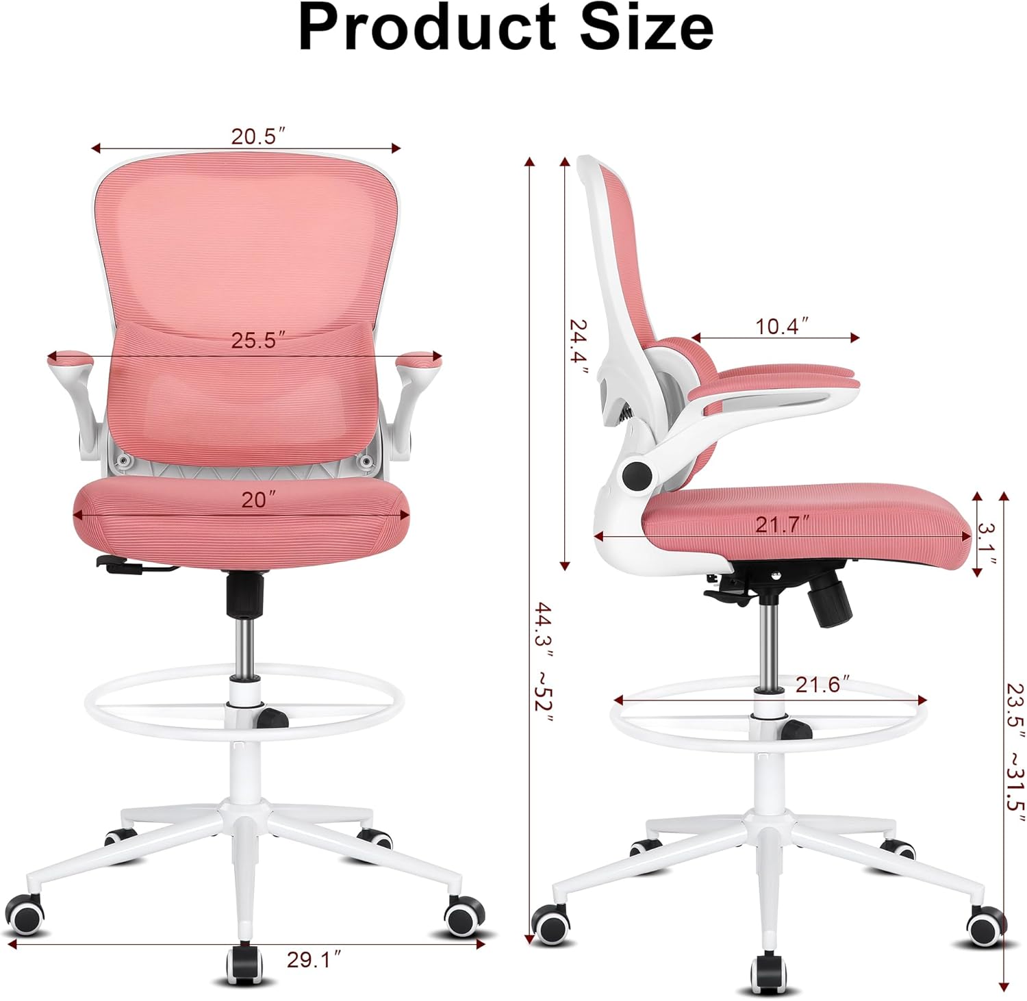 Misolant Silla de dibujo, silla de oficina alta para escritorio de pie, silla de oficina alta con altura ajustable y reposapiés, silla de dibujo de
