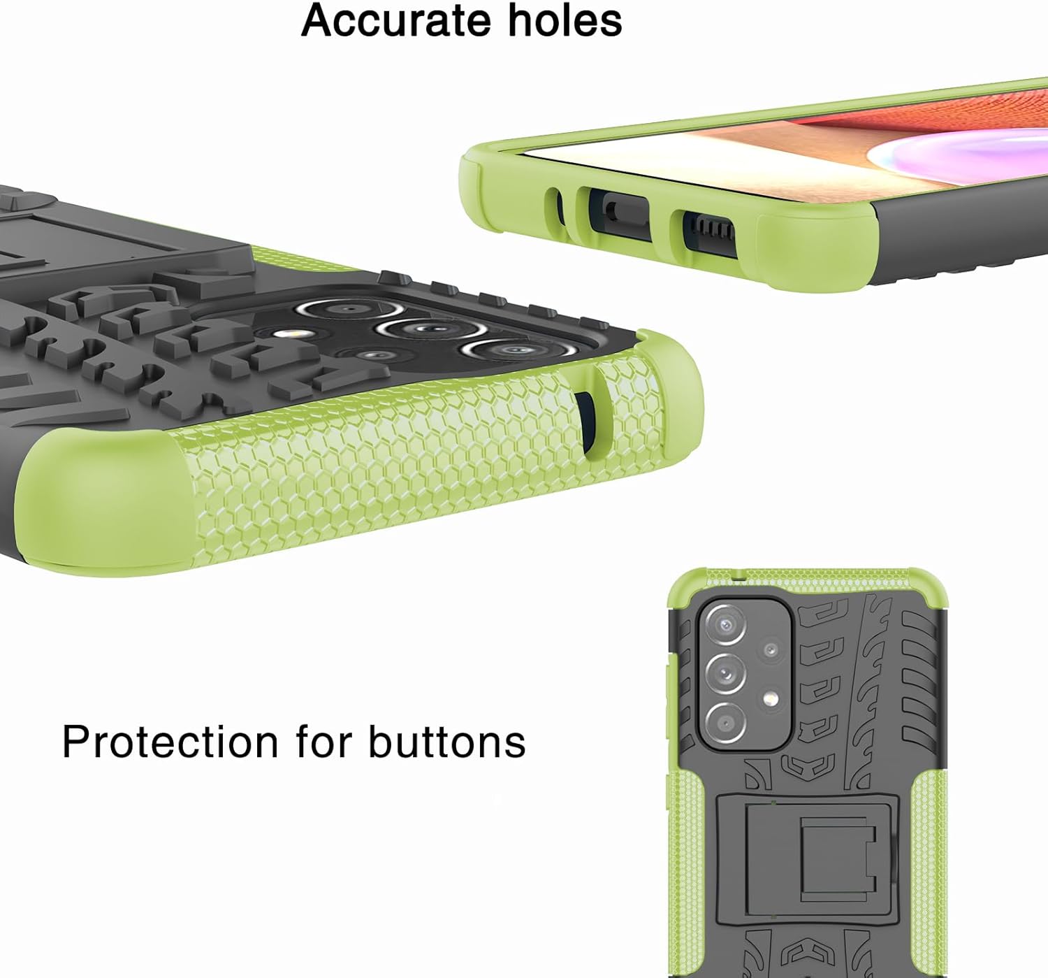 Asuwish Funda de teléfono para Samsung Galaxy A33 5G con protector de pantalla de vidrio templado y soporte delgado, funda protectora híbrida