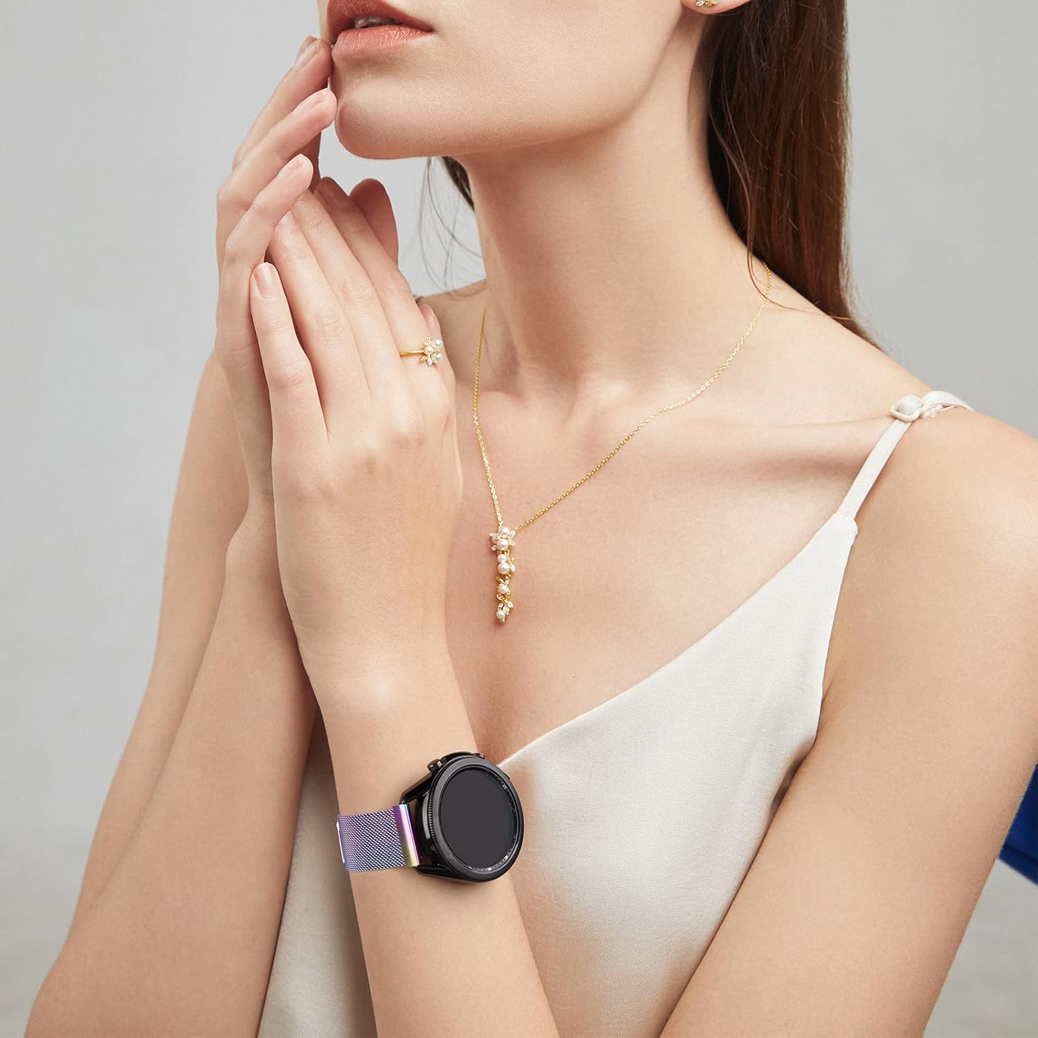 Wanme Correa de metal para Amazfit GTR 4  GTR 3 Pro  GTR 3  GTR 2e  GTR 2  GTR 1.850 in reloj inteligente de 1.772 pulgadas de liberación rápida de