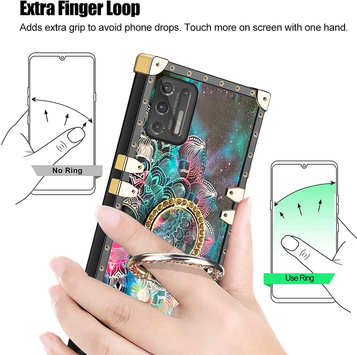 nancheng Funda cuadrada para teléfono Motorola Moto G Stylus 2021 4G Flor