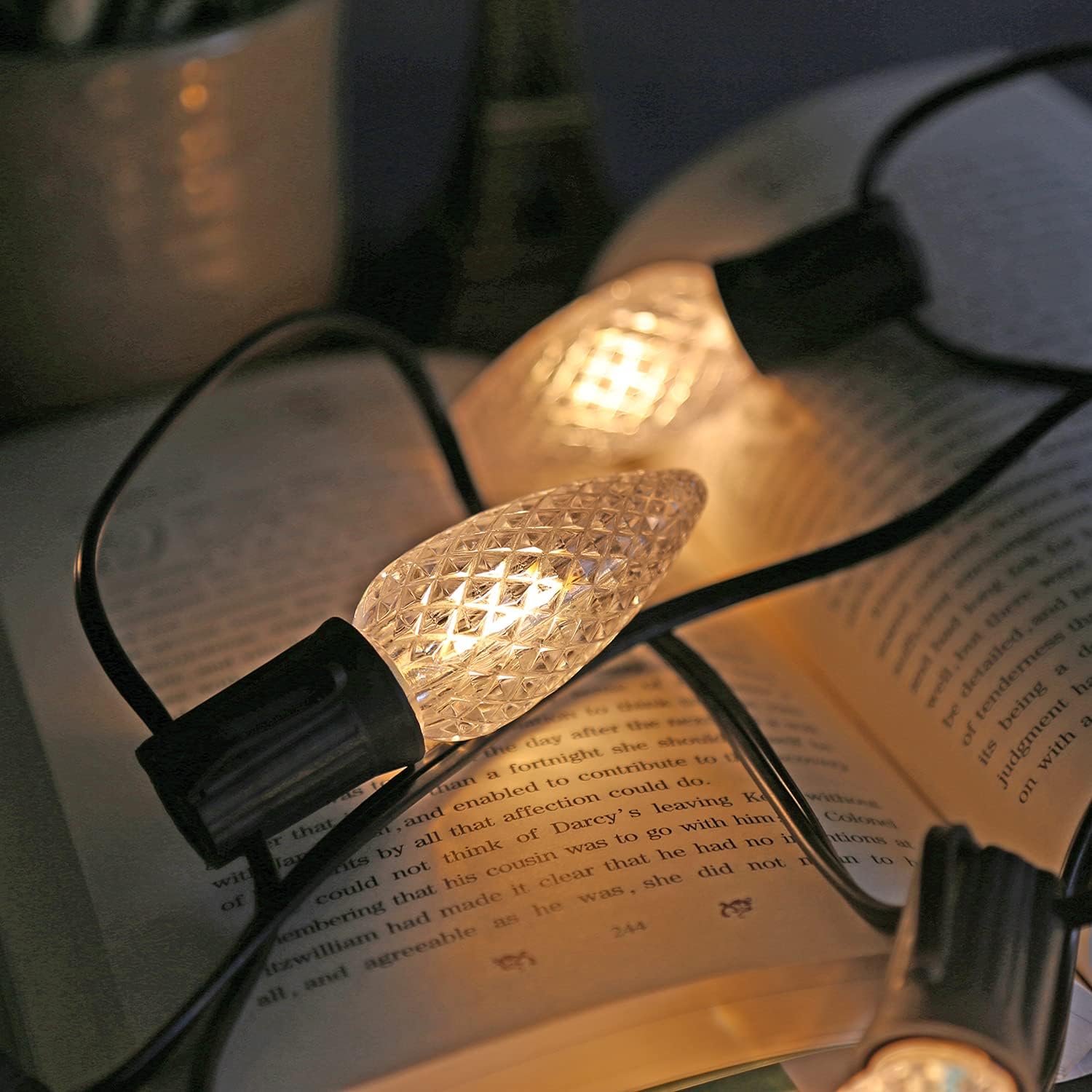 Paquete de 25 bombillas LED de repuesto de luces de Navidad C9, bombillas LED C9 de plástico inastillables e impermeables para tiras de luces al