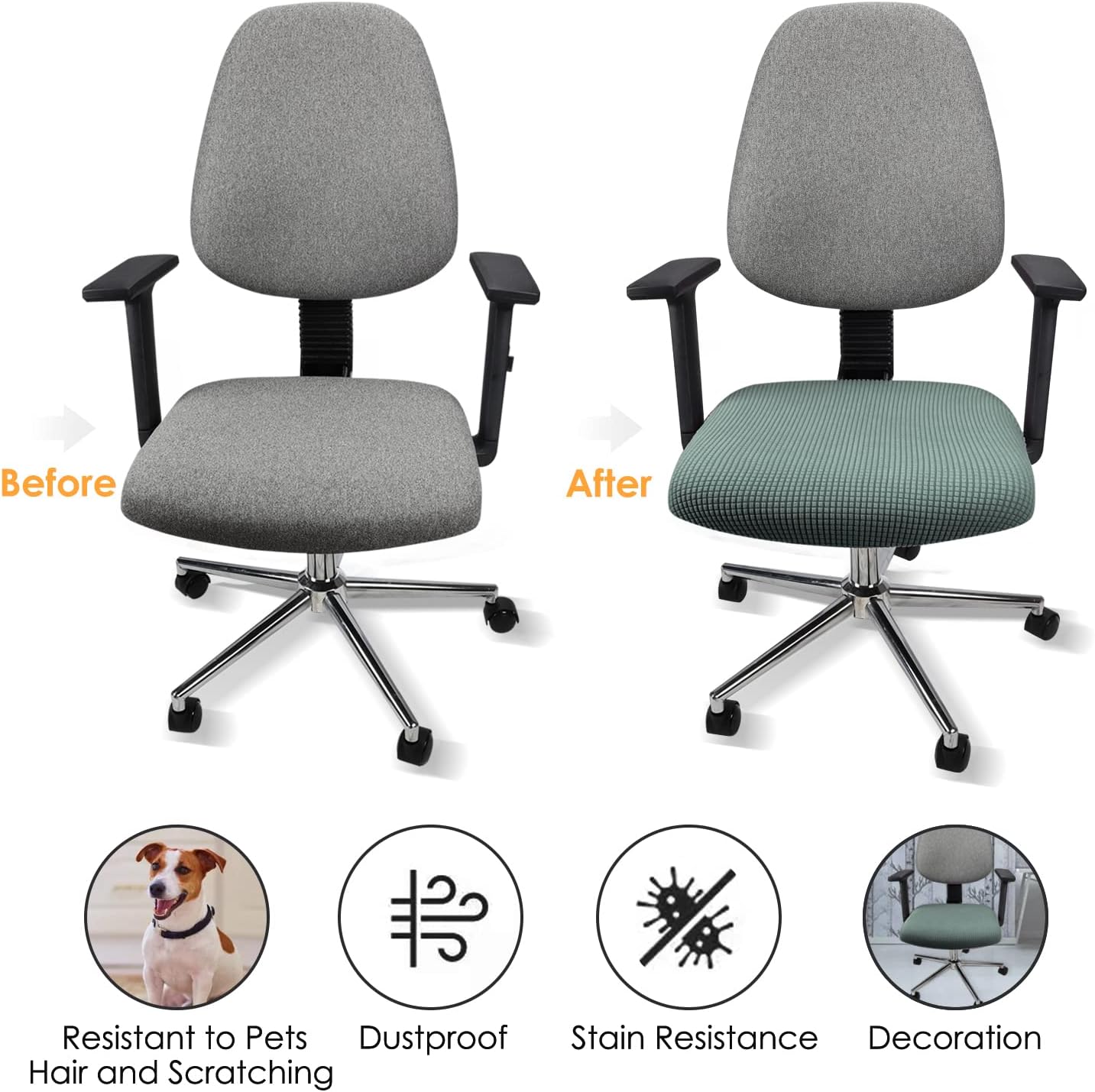 Funda de elastano elástica para asiento de silla, extraíble y lavable, funda protectora para silla de comedor, oficina, hotel, banquete, boda,